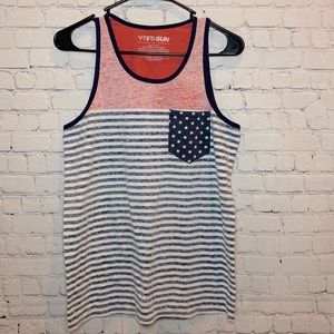 Anerican flag tank top mens sz S